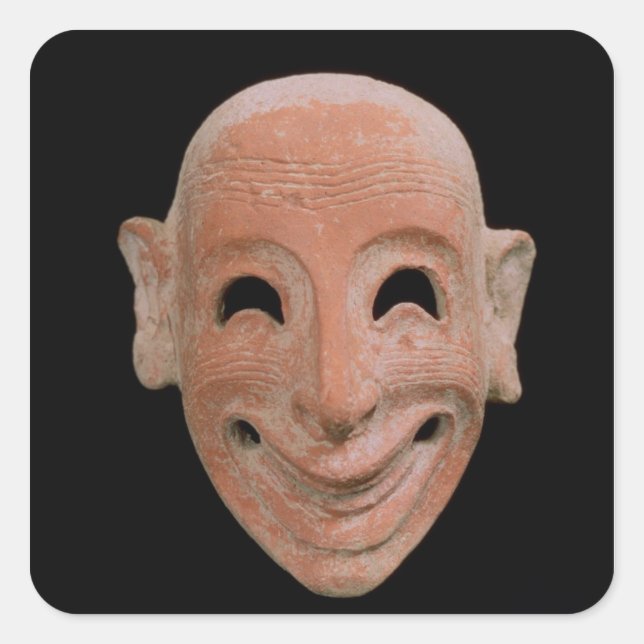 Grotesque mask, from Motya, 6th century BC (terrac Square Sticker (Front)