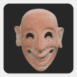 Grotesque mask, from Motya, 6th century BC (terrac Square Sticker