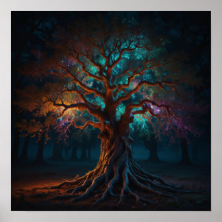 Grotesque Ornate Binary Tree Entity Twisted Branch Poster