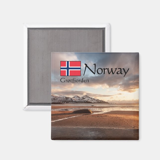 Grotfjorden Norway Magnet (Front/Back)