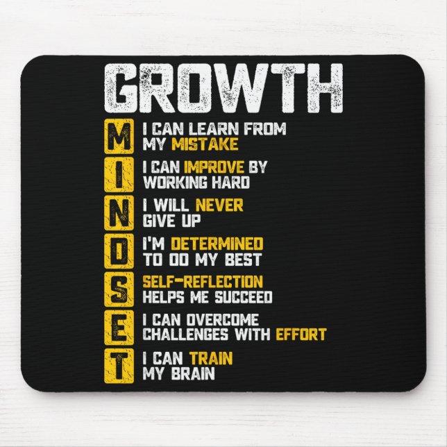Groth Mindset Motivational Saying Inspirational Ro Mouse Pad (Front)