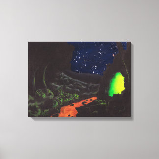 Grotte luminescente : Impression en toile non déco