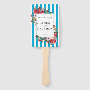 Grotto Blue Wedding Hand Fan