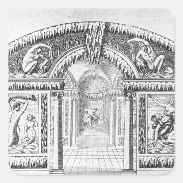 Grotto design from 'The Gardens of Wilton', publis Square Sticker (Front)