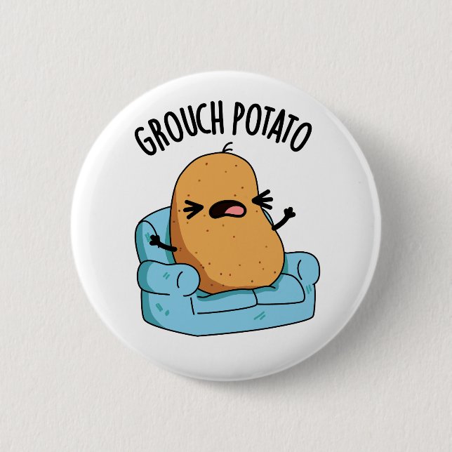 Grouch Potato Funny Veggie Puns  2 Inch Round Button (Front)