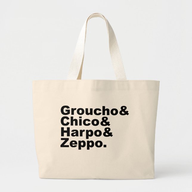 Groucho & Chico & Harpo & Zeppo Large Tote Bag (Front)