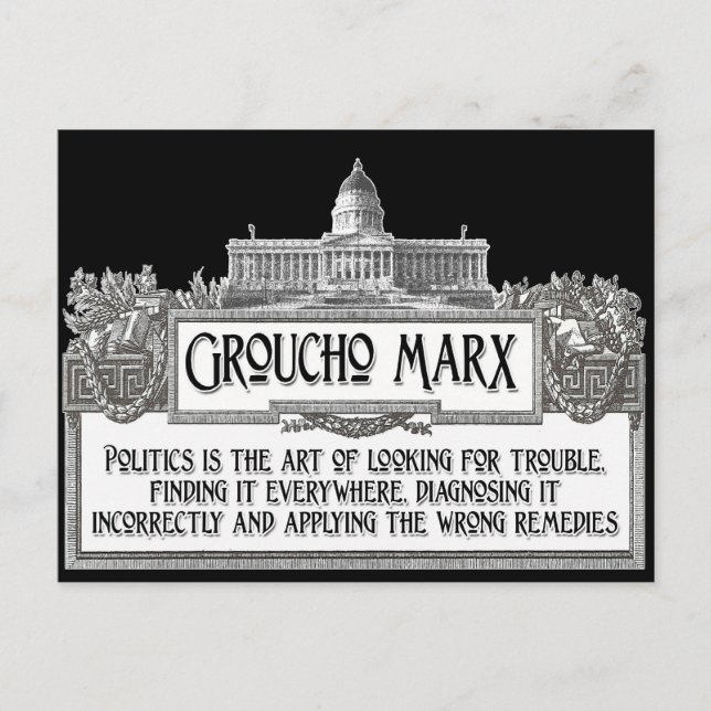 Groucho Marx on Politics Postcard (Front)