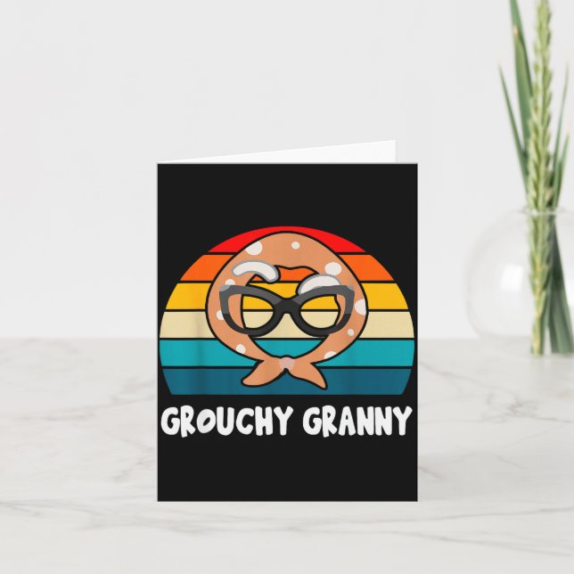 Grouchy Granny Funny Retro Vintage  Card (Front)
