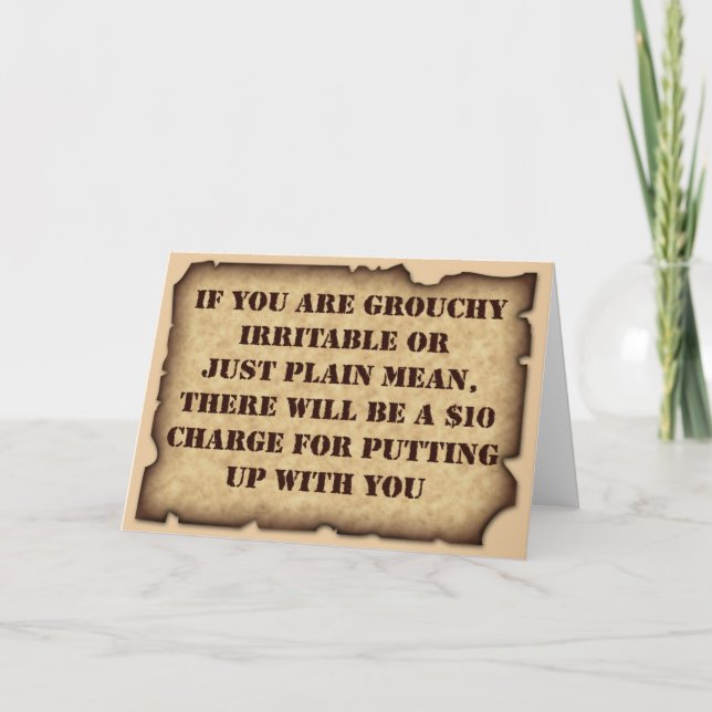 Grouchy Greeting Card (Front)