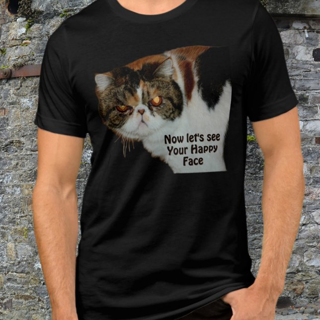 Grouchy Grumpy Cat Not so Happy Funny Tri-Blend Shirt (Creator Uploaded)