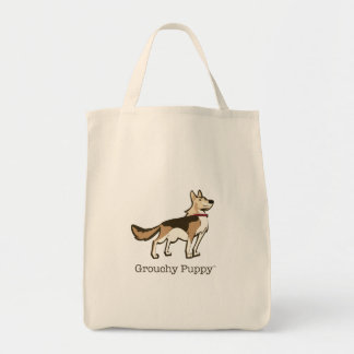 Grouchy Puppy Grocery Tote Bag