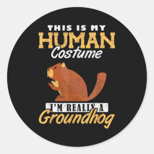 Ground Hog Im Really A Groundhog _1  Classic Round Sticker