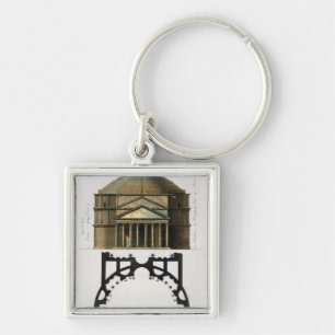 Ground plan and facade of the Pantheon, Rome, from Keychain