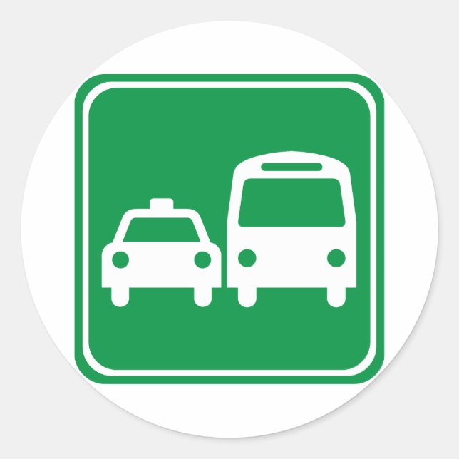 Ground Transportation Highway Sign Classic Round Sticker (Front)