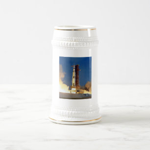 Ground View Apollo Moon Mission Rocket Launch Beer Stein