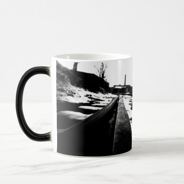 Ground View Of Road Tracks Magic Mug (Left)
