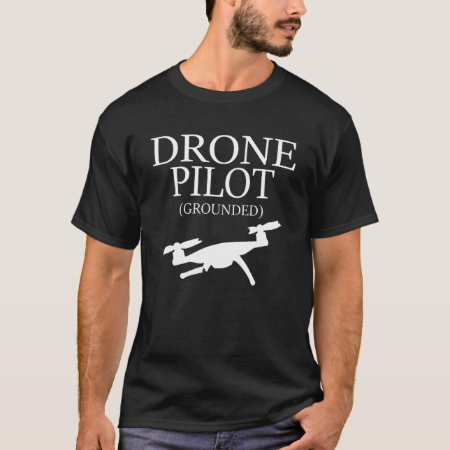 Grounded Drone Pilot Dark T-shirt (Front)