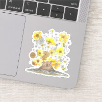 Groundhog and Yellow Flowers