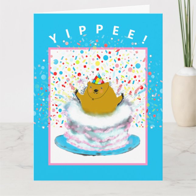 groundhog birthday greeting card (Front)