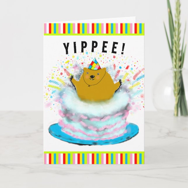groundhog birthday greeting card (Front)
