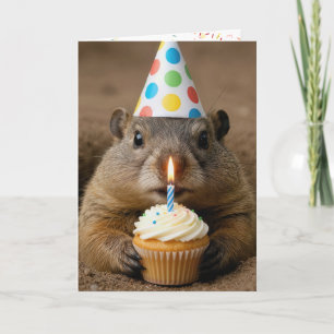 Groundhog Birthday With Cupcake Card