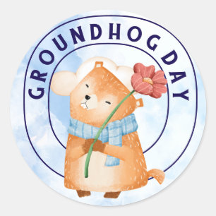 Groundhog  classic round sticker