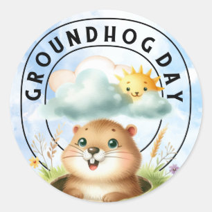 Groundhog Classic Round Sticker – Celebrate Ground