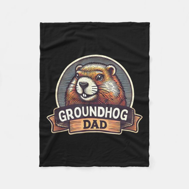Groundhog Dad Shirt Groundhog Lover Groundhogs _2  Fleece Blanket (Front)