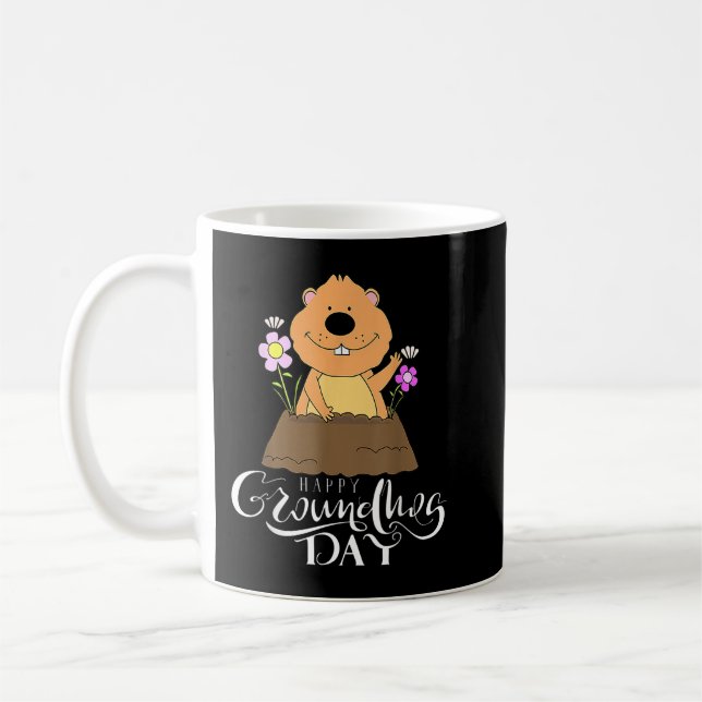 Groundhog Day 2021 Happy Ground Hog Funny Men Wome Coffee Mug (Left)