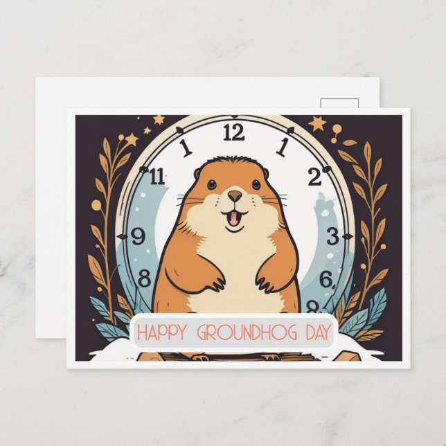 Groundhog Day A Celebration of Spring Postcard (Front/Back)