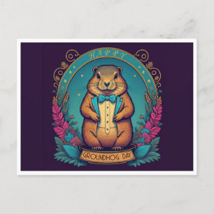 Groundhog Day A Celebration of Spring Postcard