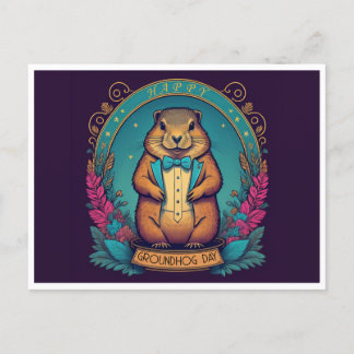 Groundhog Day A Celebration of Spring Postcard