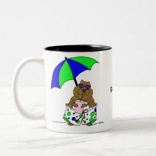 Groundhog Day   Beach Umbrella Two-Tone Coffee Mug