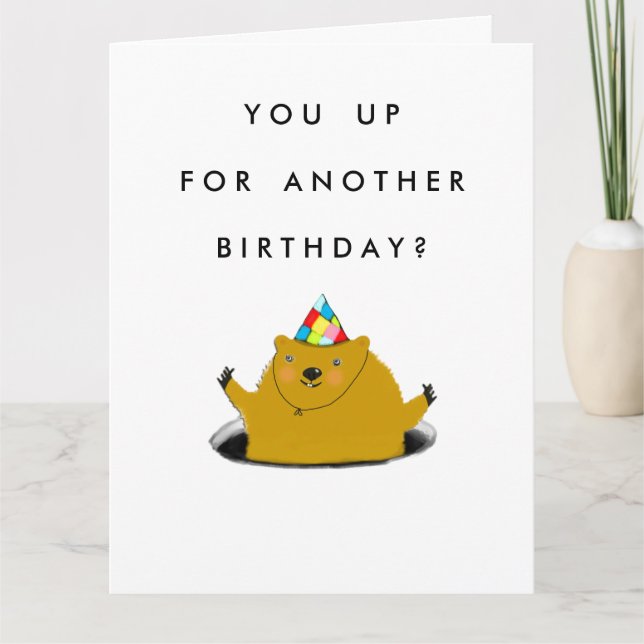 Groundhog Day Birthday Card (Front)