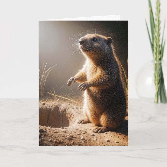 Groundhog  Day Birthday Card (Front)