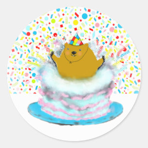 Groundhog Day Birthday Classic Round Sticker