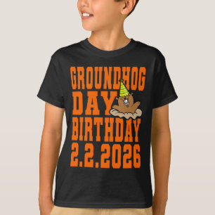 Groundhog Day Birthday February 2nd 2026 Party Ora T-Shirt