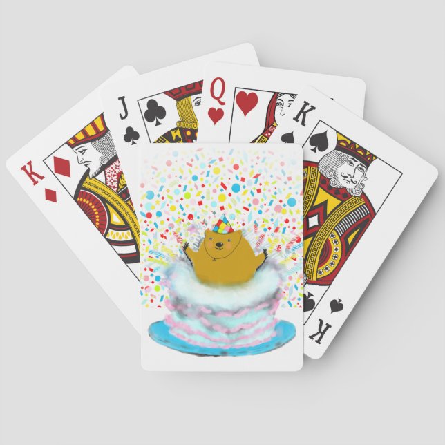 Groundhog Day Birthday Playing Cards (Back)