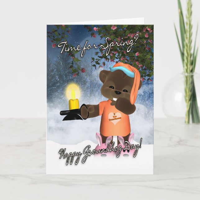 Groundhog Day Card - Cute Groundhog Day Card (Front)