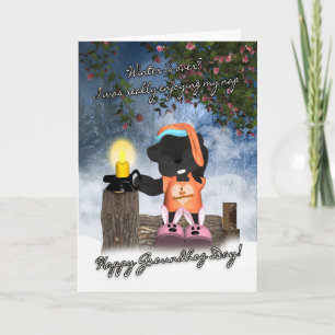 Groundhog Day Card - Cute Sleepy Groundhog Card