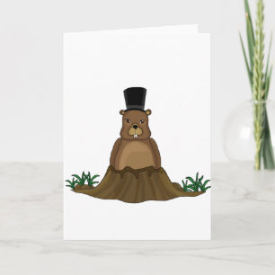 Groundhog day - cartoon style card