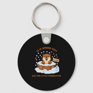Groundhog Day Cartoon Weather Quote Funny Design _ Keychain
