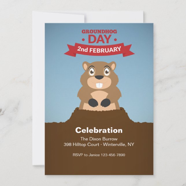 Groundhog Day Celebration Invitation (Front)