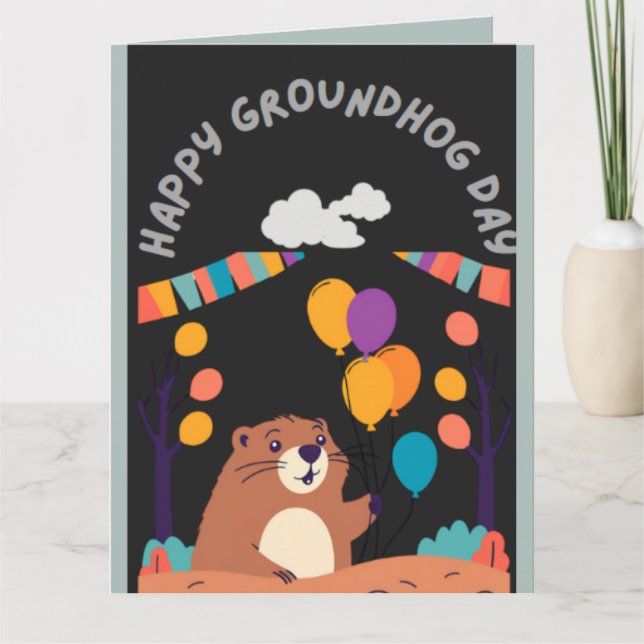 Groundhog Day Celebration: Shadow or Shine? Card (Front)