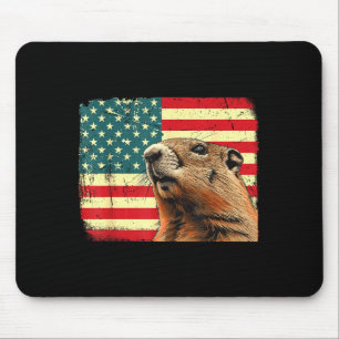 Groundhog Day Decorations 2025 Us Flag Groundhog D Mouse Pad