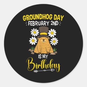Groundhog Day February 2nd Is My Birthday  Classic Round Sticker
