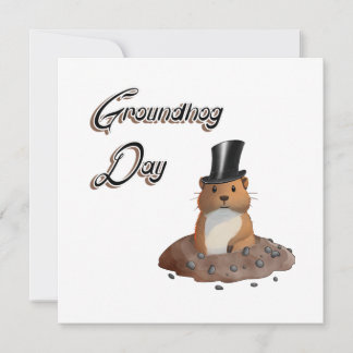groundhog day Flat Card