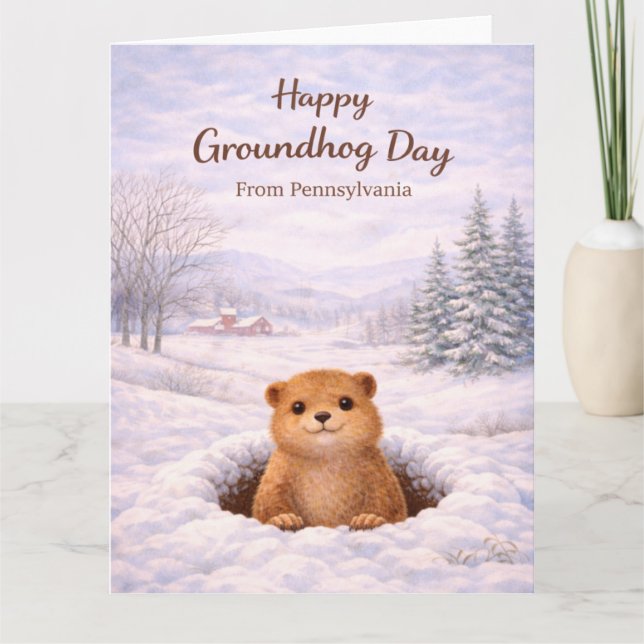Groundhog Day  from Pennsylvania Card (Front)