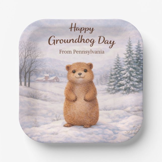 Groundhog Day  from Pennsylvania Paper Plate (Front)