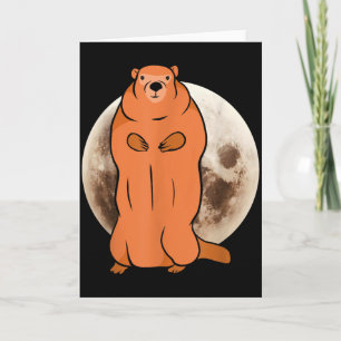 Groundhog Day Full Moon Groundhog _2 Card